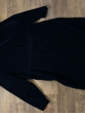 Classic Long Sleeve Navy Velvet Dress